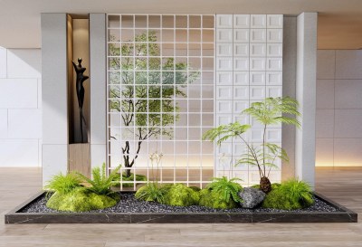 现代植物景观造景3D模型下载